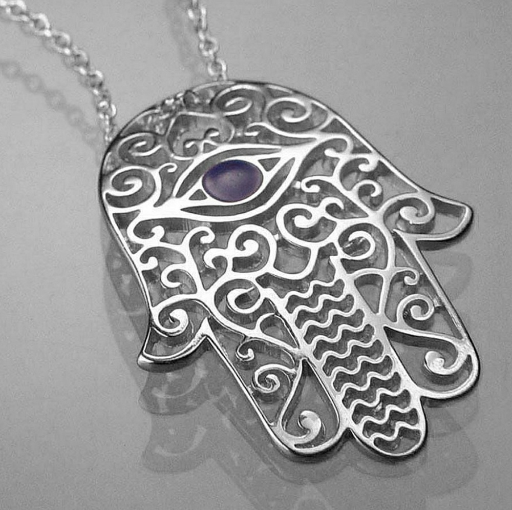 Sterling Silver Hamsa Protection Necklace
